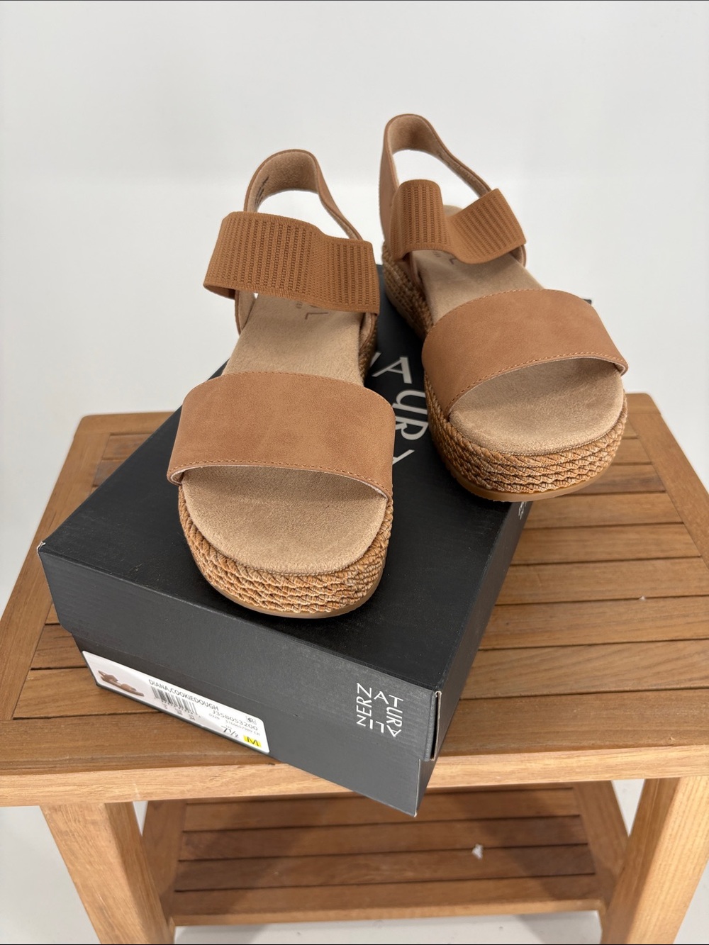 New Naturalizer Womens Tan Espadrille Platform Sandals size 7 1/2 M